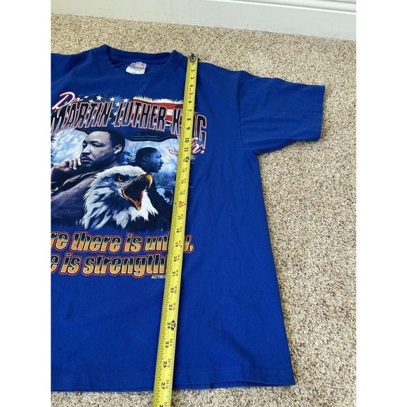 Martin Luther King Jr. T-Shirt L Double Sided Tee Vintage Blue Tee Graphic - Picture 5 of 7